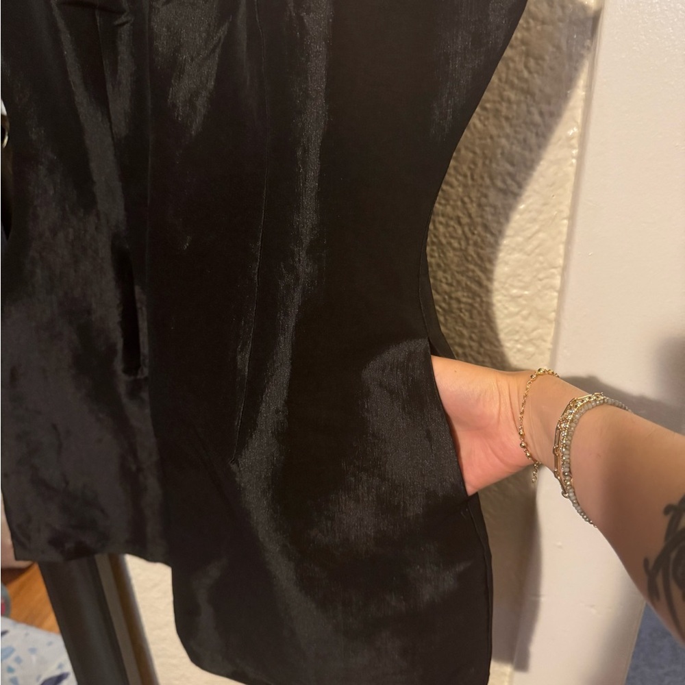 Lulu's Sexy Black Mini Dress - Picture 3 of 5